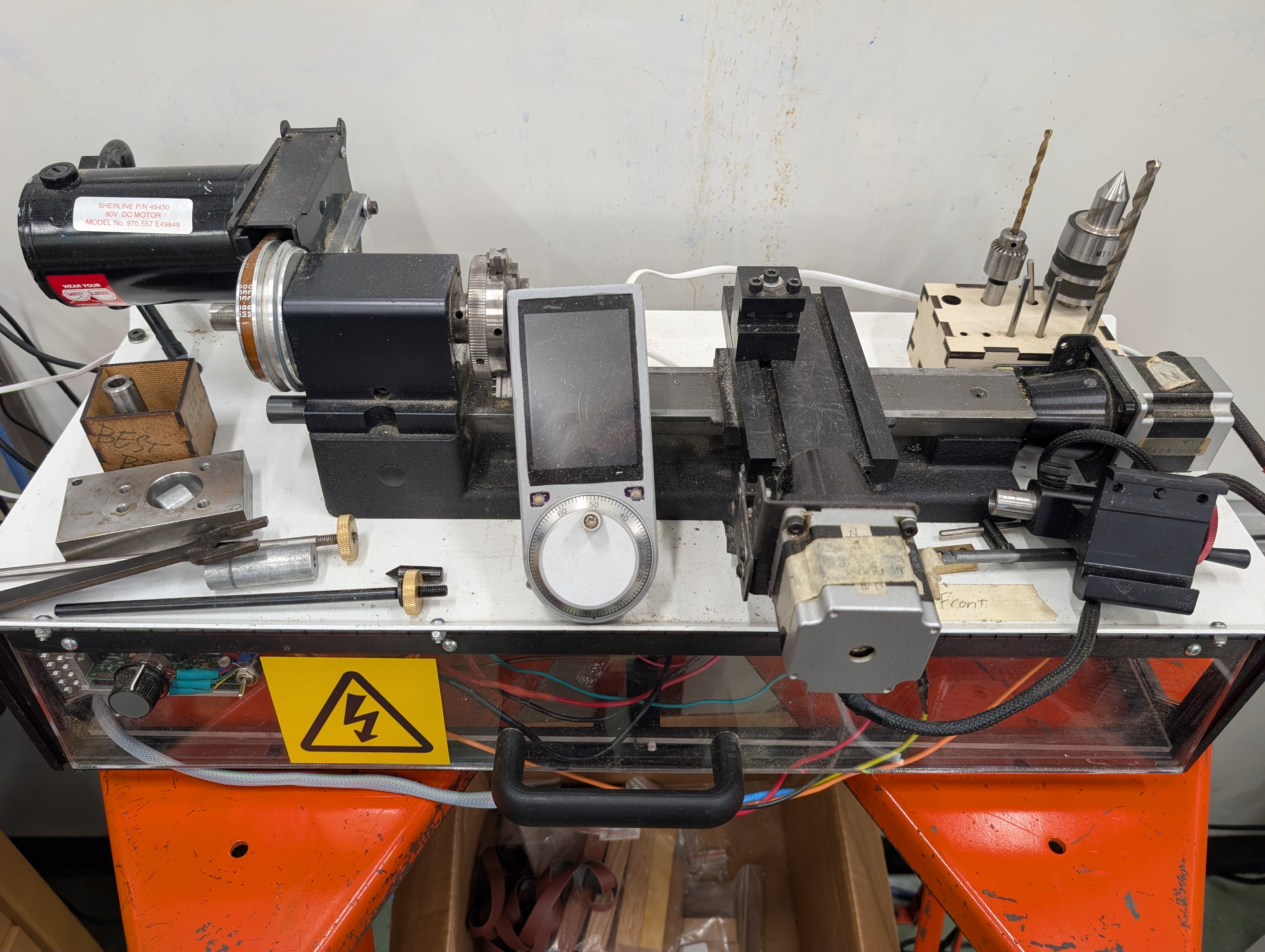 The lathe, ready to annotate