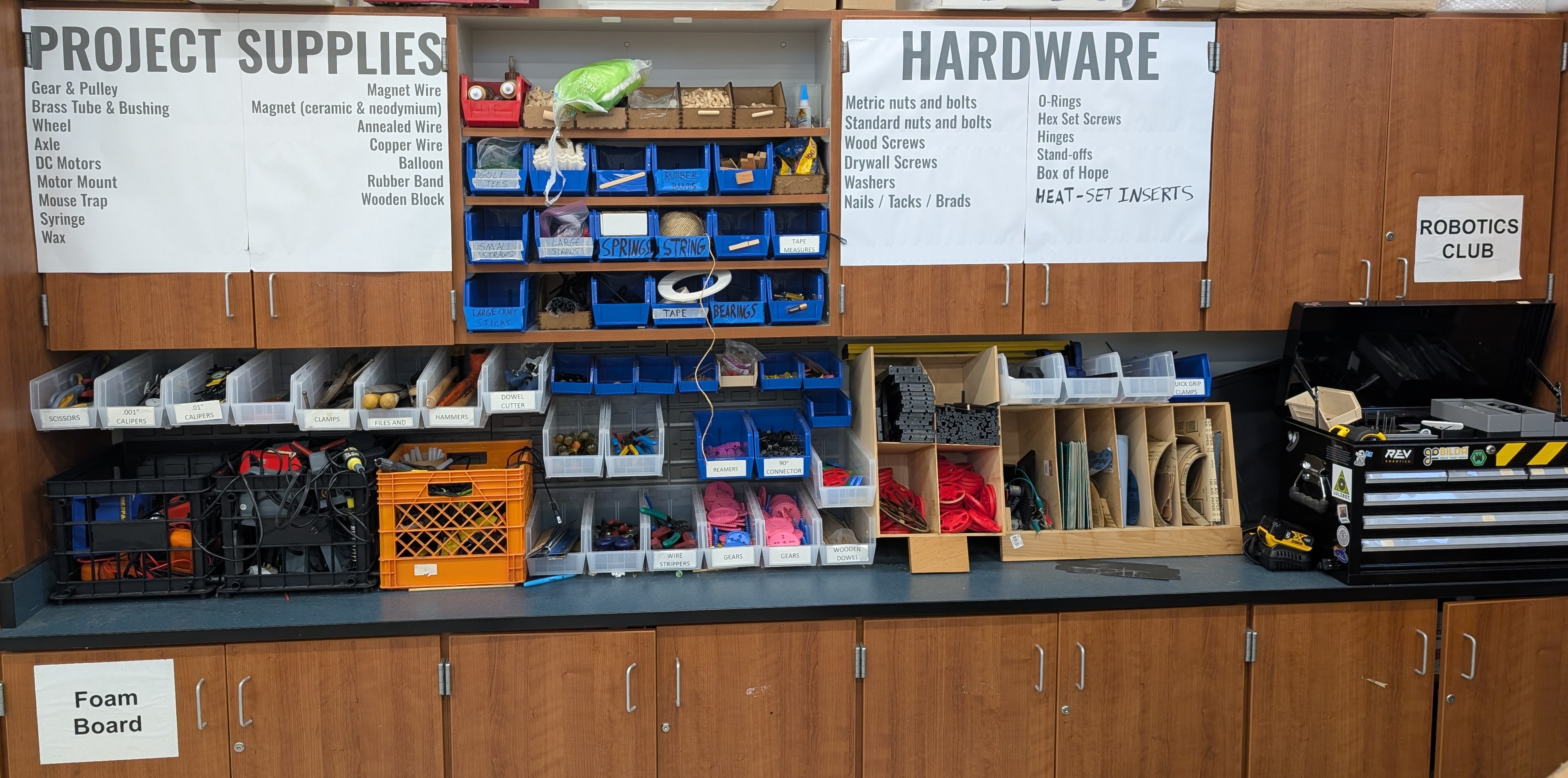 The tool wall with everything in place